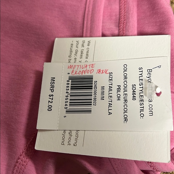 Beyond yoga motivate cropped tank pink bloom heather - Picture 3 of 3